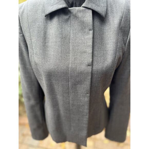 J. Crew Vintage Wool Blazer lined hidden buttons Gray 10 schoolboy  preppy - Picture 2 of 9